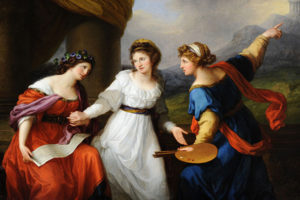 Zelfportret - Aarzeling tussen muziek en schilderkunst (Angelica Kauffmann)