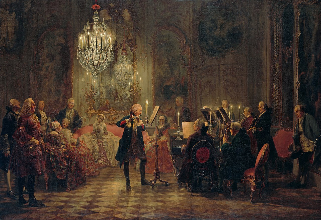 Flötenkonzert Friedrichs des Großen in Sanssouci - Adolph Menzel